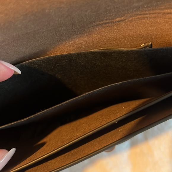 ALLSAINTS Francoise Leather Crossbody Bag in olive and silver NWT - Picture 10 of 11